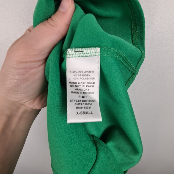 Windsor Bodycon Mini Dress Size XS Green With Blue Straps Sweetheart Short Sexy - Picture 8 of 8